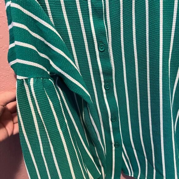 Charming Charlie Green and white striped top - Picture 6 of 11